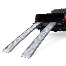 Aluminium ramps – side view showing silver finish, 2000mm length, 300mm width, and 75mm height.