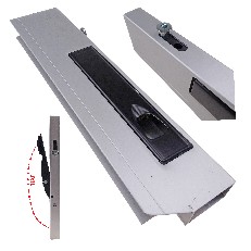 Fermeture de ridelle 500mm droite – poignée de fermeture noire à 180° et verrouillage à tenon champignon en aluminium...