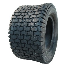 Sivusta näkyvä CARLISLE Turf Saver 9x3.50-4 – musta rengas nurmikkokäyttöön, jossa on erityinen kuvio.