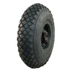 Zijaanzicht van de KINGS TIRE V-6605 band 3.00-4 – met diamantvormig profiel en 4PR TT constructie.