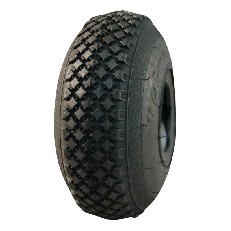 Sivusta näkyvä KINGS TIRE V-6605 3.00-4 – musta rengas, jossa on poikkiraidalliset urat.