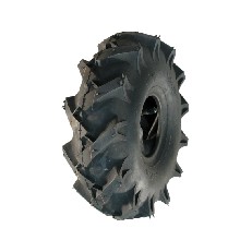 Vinkel – sort 4.00-4 KINGS TIRE V-8803 dæk med aggressivt mønster til traktorer.