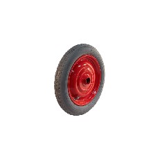 Ruota completa KINGS TIRE V-6511 – dimensioni 12 1/2x2 1/4, cerchio in acciaio rosso, vista laterale su sfondo bianco.