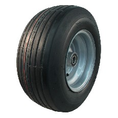 Complete wheel 16x6.50-8 KINGS TIRE V-3503 – angled view showing red steel rim and black tire with tread pattern.