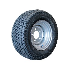 Complete wheel 23x10.50-12 BKT LG-306 – side view showing black tire, steel grey rim, and valve stem.