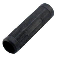 Vista dall'alto – maniglia di ricambio nera Ø 27 mm con superficie testurizzata e forma cilindrica.