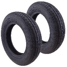 Framvy av 2-pack däck 135/80 R13 ST290 M+S TL 74N Goodride – svarta däck för personbilsanhängare.