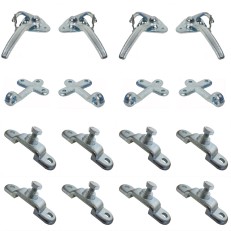 Vue de face – kit d'extension de paroi latérale avec attaches en acier galvanisé et vis de blocage M10 x 25.