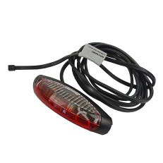 Vooraanzicht van de ASPÖCK Flexpoint II – rood/wit met DC aansluiting en 2,25m kabel.