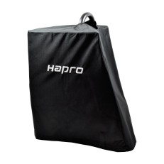 Hapro bicycle carrier cover – front view showing black protective cover with handle on top against a plain white background.