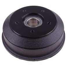 Vista dall'alto – tamburo freno BPW con cuscinetto 39/72x37mm, 5 fori di montaggio, finitura nera e argento.