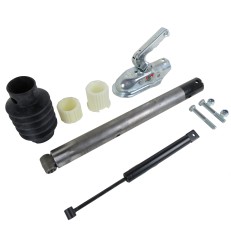 Set di pezzi di ricambio PEITZ PAV SR 1.3M – include tirante, soffietto e ammortizzatore di superamento in nero e argento.