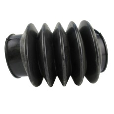 Soffietto flessibile nero – design a pieghe – vista laterale su sfondo bianco.