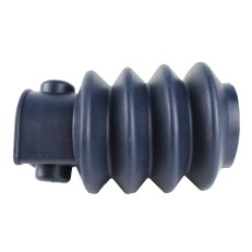 Soffietto BPW TYP ZAF – vista laterale – struttura rigata e connettore laterale di colore blu scuro.