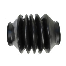 Vista dall'alto – soffietto flessibile di colore nero con pieghe cilindriche, senza fori di montaggio.