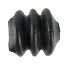 Soffietto in gomma nera – design a fisarmonica – vista laterale con due fori di montaggio visibili.