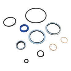 Seal kit for Chapel Hydraulik hand pump P20/SE – top view showing various black rubber seals and a blue rubber ring.