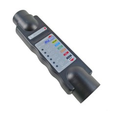 7 pin plug tester – front view showing black and gray casing with LED indicators and test button