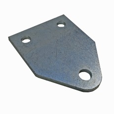 Stötdämparfäste 105 x 80 mm för bilsläpvagnar – galvaniserat stål med triangulär form och tre monteringshål.