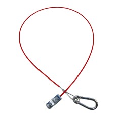 Corda a strappo di 1,2 m – rivestita in PVC rosso con moschettone e testa a forcella in argento.