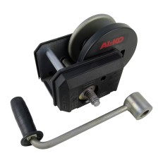 500kg Alko winch TYPE 501 Optima – front view showing black and silver manual crank handle and cable drum.