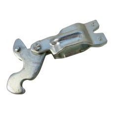 Serratura ad espansione in metallo – vista laterale – con gancio, leva singola e superficie di montaggio piatta.