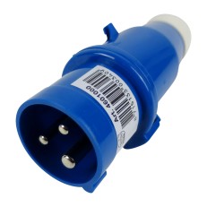 CEE-Stik 3-polet 16A 230V – blå forfra med tre poler og tydelig mærkning af 16 A og 230 V.
