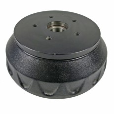 Tamburo del freno 25-2025/1 – design compatto di colore nero con 5 fori per bulloni su sfondo bianco.