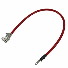 Battery cable red 680 mm – front view showing red cable and silver metal ring terminal.