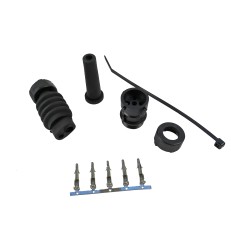 Bajonetstik – 5-polet design i sort med gummitylle og kabelbindere – set ovenfra.