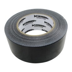 Robustes Gewebeklebeband – Seitenansicht der schwarzen Rolle mit 50mm Breite und 50m Länge.