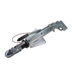 WAP TYP 15/15.1 – Seitenansicht der Auflaufeinrichtung mit flanschmaß 100/190/160 und gummibalg in silber und schwarz.