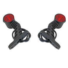 Forfra – sæt med 2 LED-omridslys rød/hvid 130 mm skråt med gul sidemarkeringslys.