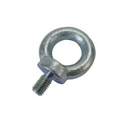Ögonbult M8 galvaniserad – silverfärgad med en ytterdiameter på ca 36 mm och total höjd på ca 50 mm.