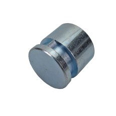 Rullo adatto al freno Peitz / WAP – forma cilindrica con superficie liscia e finitura galvanizzata, colore argento.