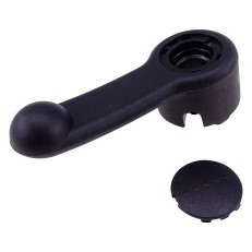 Black plastic lever for valve – front view showing ball end and notched base for Chapel hydraulic pumps