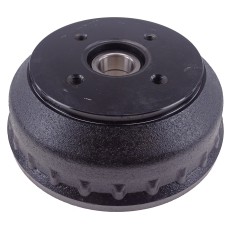 Vista frontale del tamburo del freno – 4 fori e cuscinetto compatto 39/72x37mm in nero e argento.