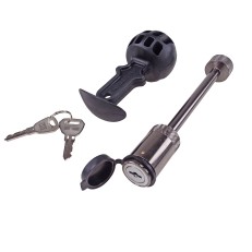 Forfra – sort lås med gummigreb og nøglehulsovertræk til Knott KS 25/30/35 anti-snake hitch.