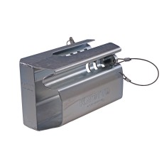 Knott sikkerhedsboks – universel boks-lås i galvaniseret stål med låsemekanisme og kabeltilslutningspunkt.