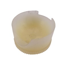 Witte kunststof schaal – ronde vorm met uitsparing en gestructureerde basis voor kogel van Ø42mm.