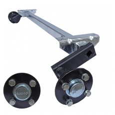 Assale per rimorchio Schlegl MB5 – capacità di 500 kg, lunghezza di 1000 mm, finitura galvanizzata, colore argento e nero.
