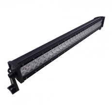 Sido vy av LED Panel Lichtbalken – svart och vit med 60 LED-lampor och justerbart nekningsvinkel.