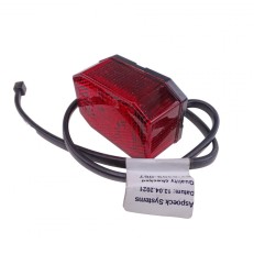 Rood Aspöck LED positielicht – Flexipoint 1 met 0,5 m DC-kabel en geïntegreerde reflector.