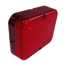 LED rear fog light 19 LED – front view with a square shape and red lens
