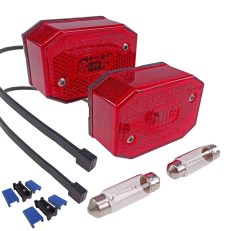Luce di posizione Aspöck Flexipoint 1 – rosso con cavo DC da 0,5 m – vista frontale su sfondo bianco.