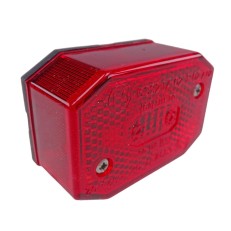 Aspöck Flexipoint 1 – rood positielicht met geïntegreerde reflector en octagonale vorm op een witte achtergrond.