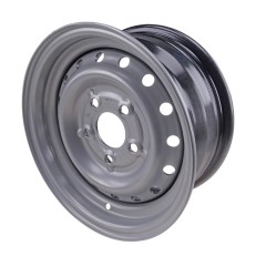 Fælg 6J x 13 H2 – grå og sort, 67 mm midterhul, 5 huller, offset 30, malet stål til biltrailere.