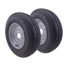 Frontvy av hjulmontering med 145/80 R10 däck – 3,50 x 10 fälg och 4x100 bultmönster på vit bakgrund.