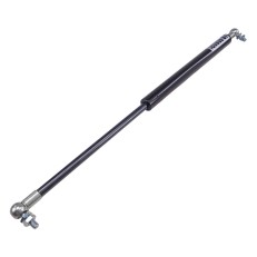 Kaasujousi – musta ja hopea, M10 kulmaliitoksilla, pituus 645mm, isku 245mm.