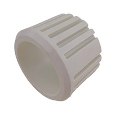 Coussinet approprié f. Peitz BPW – extérieur nervuré et blanc – forme cylindrique sans trous de montage.